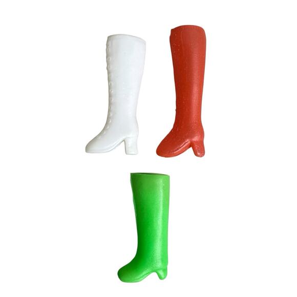 Vtg Fashion Doll Boots High Heel Lot Hard Plastic - Picture 5 of 6